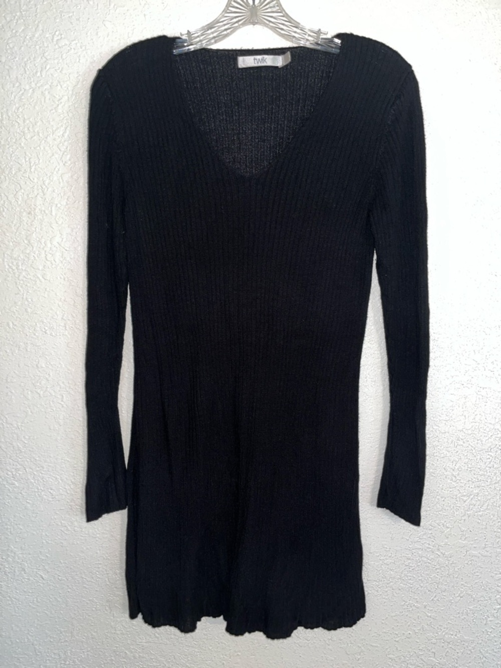 TWIK tunic lightweight black sweater size large